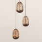 Foto 16238-9: Hanglamp Champagne/Beige Egg met drie champagnekleurige glazen