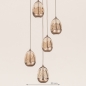 Foto 16239-1: Hanglamp Champagne/Beige Egg met vijf champagnekleurige glazen
