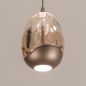 Foto 16239-10: Hanglamp Champagne/Beige Egg met vijf champagnekleurige glazen