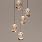 Foto 16239-4: Hanglamp Champagne/Beige Egg met vijf champagnekleurige glazen