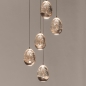 Foto 16239-5: Hanglamp Champagne/Beige Egg met vijf champagnekleurige glazen