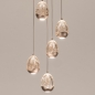 Foto 16239-6: Hanglamp Champagne/Beige Egg met vijf champagnekleurige glazen
