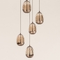 Foto 16239-9: Hanglamp Champagne/Beige Egg met vijf champagnekleurige glazen