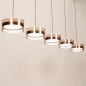 Foto 16240-2: Een moderne 5-lichts hanglamp met warme accenten