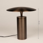 Foto 16277-2 maatindicatie: Bronzen tafellamp met touchdimmer en warm ledlicht
