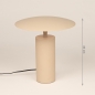 Foto 16278-2 maatindicatie: Beige tafellamp met touchdimmer en warm ledlicht