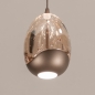 Foto 16287-3: Grote ovale beige hanglamp met achttien glazen in champagne