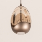 Foto 16287-4: Grote ovale beige hanglamp met achttien glazen in champagne