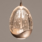 Foto 16287-5: Grote ovale beige hanglamp met achttien glazen in champagne