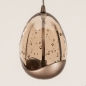 Foto 16287-6: Grote ovale beige hanglamp met achttien glazen in champagne