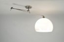 Foto 30000-2: Verstelbare hanglamp met knikarm en retro witte bol