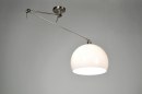 Foto 30000-3: Verstelbare hanglamp met knikarm en retro witte bol