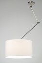 Foto 30005-9: Verstelbare hanglamp met knikarm en witte lampenkap