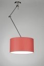 Foto 30008-18: Verstelbare hanglamp met knikarm en rode lampenkap