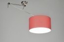Foto 30008-19: Verstelbare hanglamp met knikarm en rode lampenkap