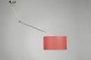 Foto 30008-20: Verstelbare hanglamp met knikarm en rode lampenkap
