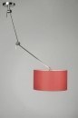Foto 30008-21: Verstelbare hanglamp met knikarm en rode lampenkap