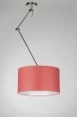 Foto 30008-22: Verstelbare hanglamp met knikarm en rode lampenkap