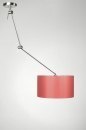 Foto 30008-24: Verstelbare hanglamp met knikarm en rode lampenkap
