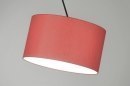 Foto 30008-25: Verstelbare hanglamp met knikarm en rode lampenkap