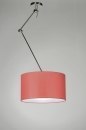 Foto 30008-32: Verstelbare hanglamp met knikarm en rode lampenkap