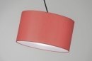 Foto 30008-33: Verstelbare hanglamp met knikarm en rode lampenkap