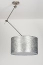 Foto 30009-35: Verstelbare hanglamp met knikarm en zilverkleurige lampenkap