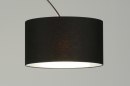 Foto 30010-16: Ausziehbare Bogenlampe aus gebürstetem Stahl mit schwarzem Lampenschirm
