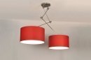 Hanglamp 30099: modern, stof, rood, rond #14