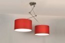 Hanglamp 30099: modern, stof, rood, rond #14