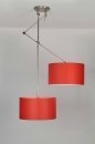 Hanglamp 30099: modern, stof, rood, rond #15