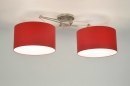 Hanglamp 30099: modern, stof, rood, rond #16