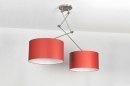 Hanglamp 30099: modern, stof, rood, rond #17