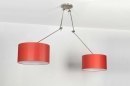 Hanglamp 30099: modern, stof, rood, rond #18