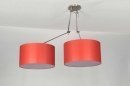 Hanglamp 30099: modern, stof, rood, rond #23