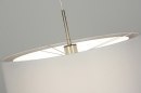 Foto 30141-8: Moderne hanglamp voorzien van een dubbele stoffen kap in witte kleur.