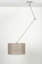 Foto 30316-1 detailfoto: Verstelbare hanglamp met knikarm en lampenkap in taupe kleur