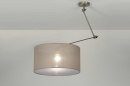 Foto 30316-9 detailfoto: Verstelbare hanglamp met knikarm en lampenkap in taupe kleur