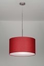 Hanglamp 30378: modern, stof, rood, rond #1
