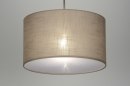 Foto 30380-3: Sfeervolle, moderne hanglamp in taupe kleur voorzien van blender.