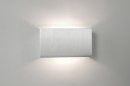 Foto 30621-1: Rechthoekige up en down wandlamp van aluminium met dimbare led lamp