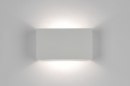 Foto 30622-2: Rechthoekige up en down wandlamp in het wit met dimbare led lamp