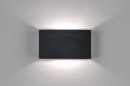 Foto 30623-2: Rechthoekige up en down wandlamp in het zwart met dimbare led lamp