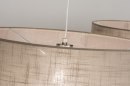 Foto 30625-12: Dubbele hanglamp met twee stoffen kappen in taupe