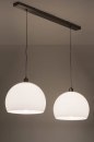 Foto 30631-14: Doppel-Pendelleuchte mit zwei weißen Retro-Kunststoffkugeln