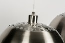 Foto 30632-11 detailfoto: Dubbele hanglamp met twee retro lampenkappen van staal