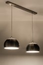Foto 30632-13 detailfoto: Dubbele hanglamp met twee retro lampenkappen van staal