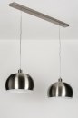 Foto 30632-6 detailfoto: Dubbele hanglamp met twee retro lampenkappen van staal