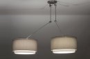 Hanglamp 30722: landelijk, modern, staal rvs, stof #1
