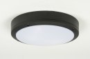 Foto 30763-3 onderaanzicht: Ronde zwarte buitenlamp met dag/nacht sensor led lamp